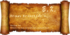 Braun Krisztián névjegykártya